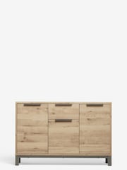 Light Bronx Oak Effect Slim Large Sideboard - Image 6 of 9