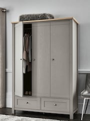 Dove Grey Malvern Paint Effect Triple, 2 Drawers Wardrobe - Image 1 of 7