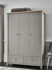 Dove Grey Malvern Paint Effect Triple, 2 Drawers Wardrobe - Image 3 of 7