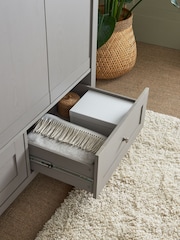 Dove Grey Malvern Paint Effect Triple, 2 Drawers Wardrobe - Image 6 of 7