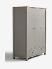 Dove Grey Malvern Paint Effect Triple, 2 Drawers Wardrobe - Image 7 of 7