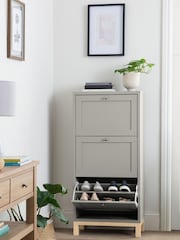 Dove Grey Malvern Oak Effect Shoe Storage Cabinet - Image 2 of 6