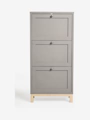 Dove Grey Malvern Oak Effect Shoe Storage Cabinet - Image 3 of 6