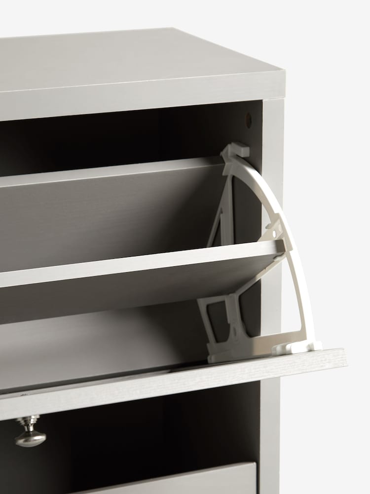 Dove Grey Malvern Oak Effect Shoe Storage Cabinet - Image 6 of 6