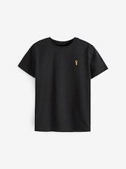 Black Stag Embroidered Short Sleeve T-Shirt (3-16yrs) - Image 1 of 3