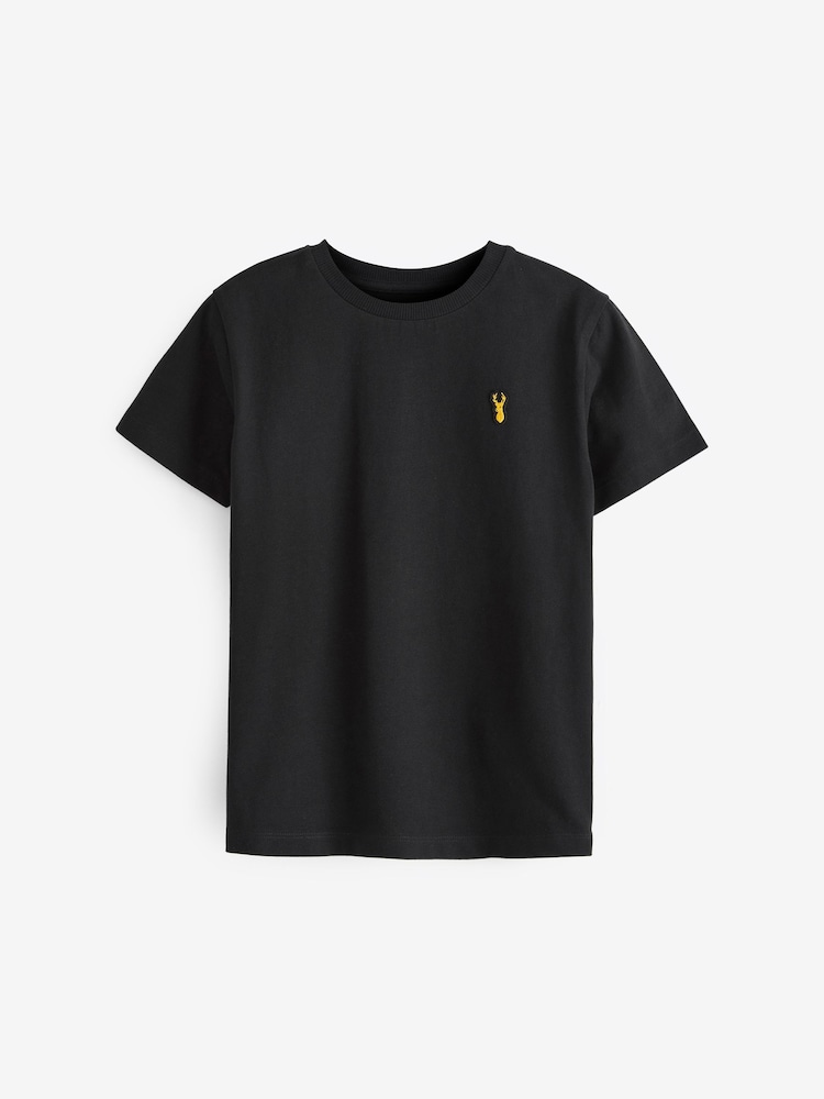 Black Stag Embroidered Short Sleeve T-Shirt (3-16yrs) - Image 1 of 3