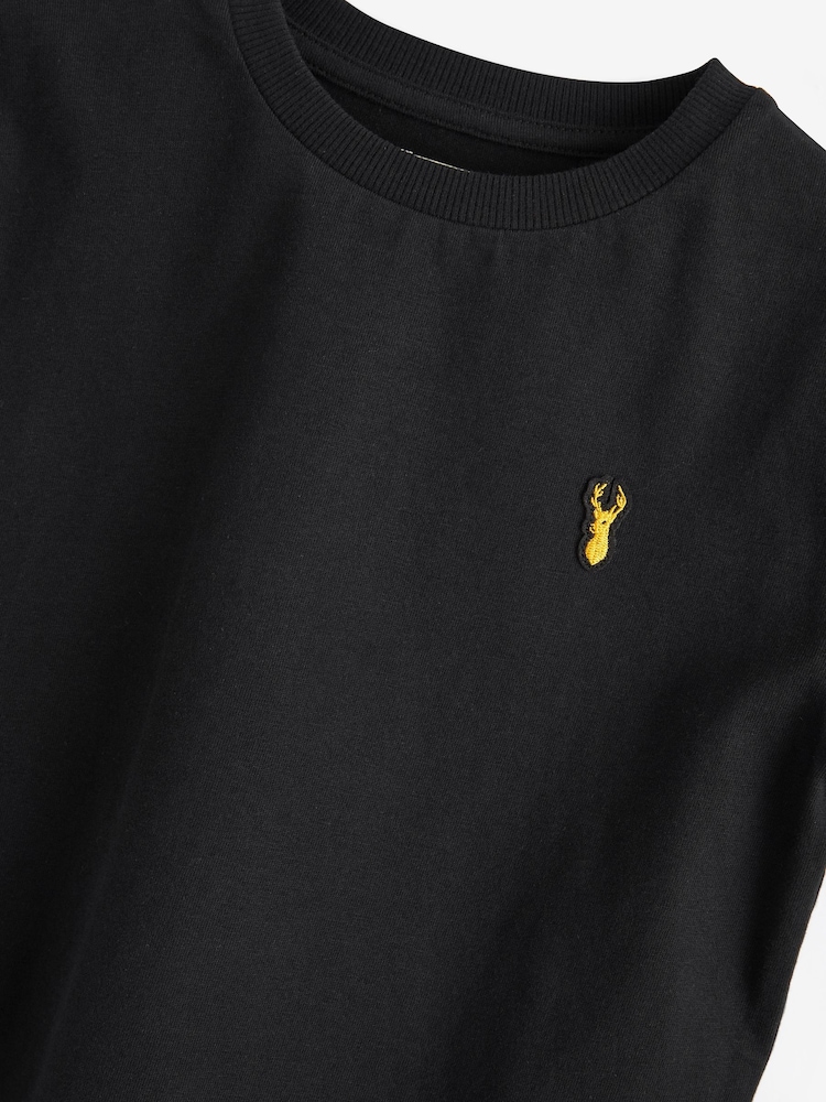 Black Stag Embroidered Short Sleeve T-Shirt (3-16yrs) - Image 3 of 3