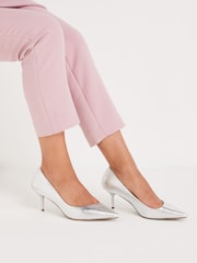 Silver Regular/Wide Fit Forever Comfort® Asymmetric Kitten Court Shoes - Image 2 of 6