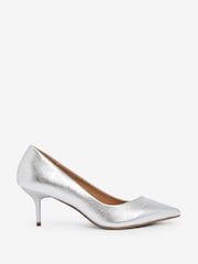 Silver Regular/Wide Fit Forever Comfort® Asymmetric Kitten Court Shoes - Image 4 of 6