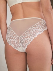 Cream High Leg Comfort Lace Knickers - Image 4 of 5