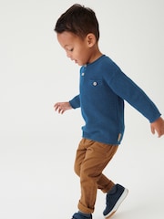Indigo Blue Henley Button Neck Jumper (3mths-7yrs) - Image 2 of 6