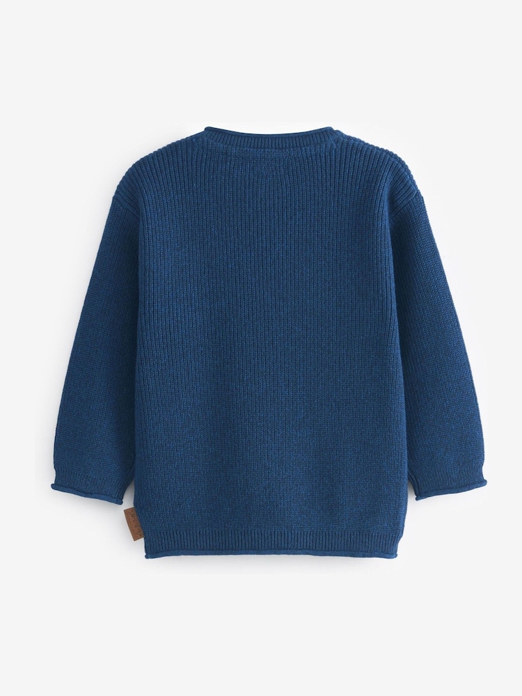 Indigo Blue Henley Button Neck Jumper (3mths-7yrs) - Image 6 of 6