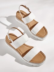 White Extra Wide Fit Forever Comfort® Leather Sport Bling Wedges - Image 1 of 5