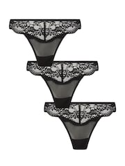 Zwart - Ann Summers sexy kanten strings verpakking van 3 - Image 1 of 3