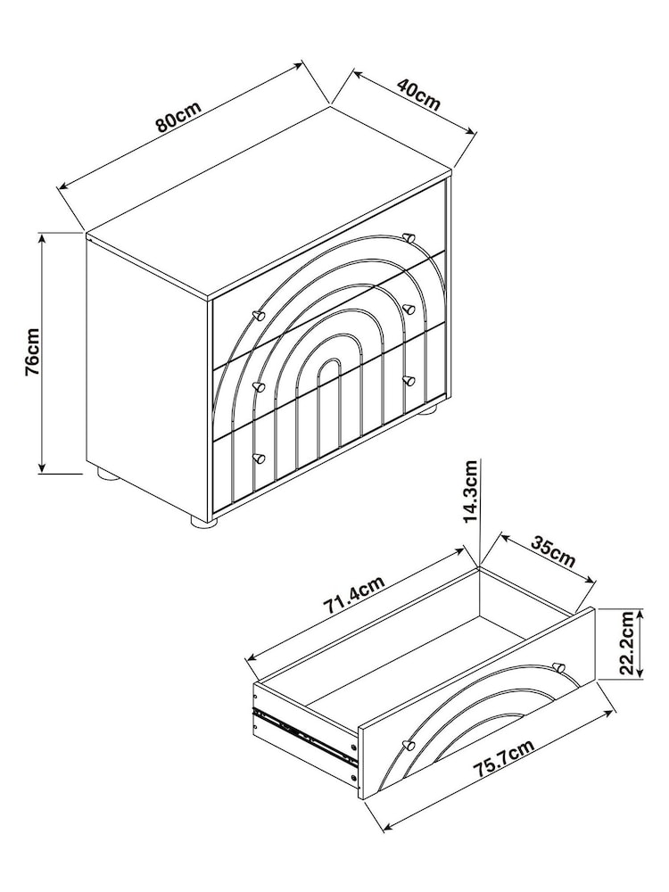 White Rainbow Kids Chest of Drawers - Image 7 of 7