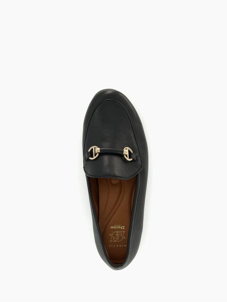 Dune London Black Wide Fit Grandeur Snaffle Slim Sole Loafers - Image 6 of 6