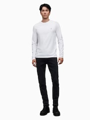 AllSaints White Brace Long Sleeve 100% Cotton Crew T-Shirt - Image 2 of 6