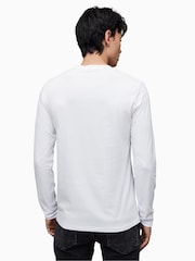 AllSaints White Brace Long Sleeve 100% Cotton Crew T-Shirt - Image 3 of 6