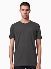 AllSaints Black Crome Figure Short Sleeve Crew 100% Cotton T-Shirt - Image 1 of 6