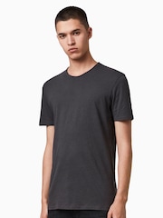 AllSaints Black Crome Figure Short Sleeve Crew 100% Cotton T-Shirt - Image 2 of 6