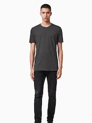 AllSaints Black Crome Figure Short Sleeve Crew 100% Cotton T-Shirt - Image 4 of 6