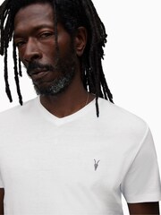 AllSaints White Tonic V-Neck 100% Cotton T-Shirt - Image 4 of 5