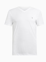 AllSaints White Tonic V-Neck 100% Cotton T-Shirt - Image 5 of 5