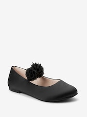Black Satin New Comfort Standard Fit (F) Corsage Bridesmaid Collection Occasion Shoes - Image 2 of 5