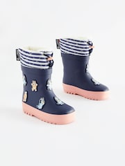 Bluey Navy Blue Thermal Thinsulate™ Lined Cuff Wellies - Image 1 of 1
