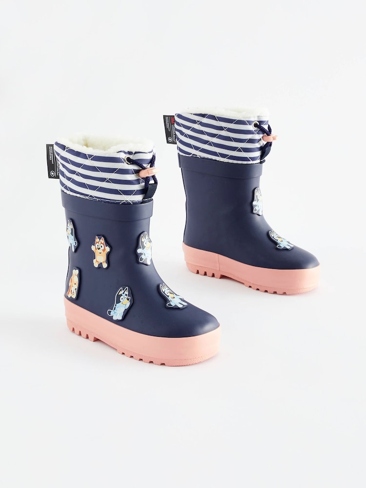 Bluey Navy Blue Thermal Thinsulate™ Lined Cuff Wellies - Image 1 of 1