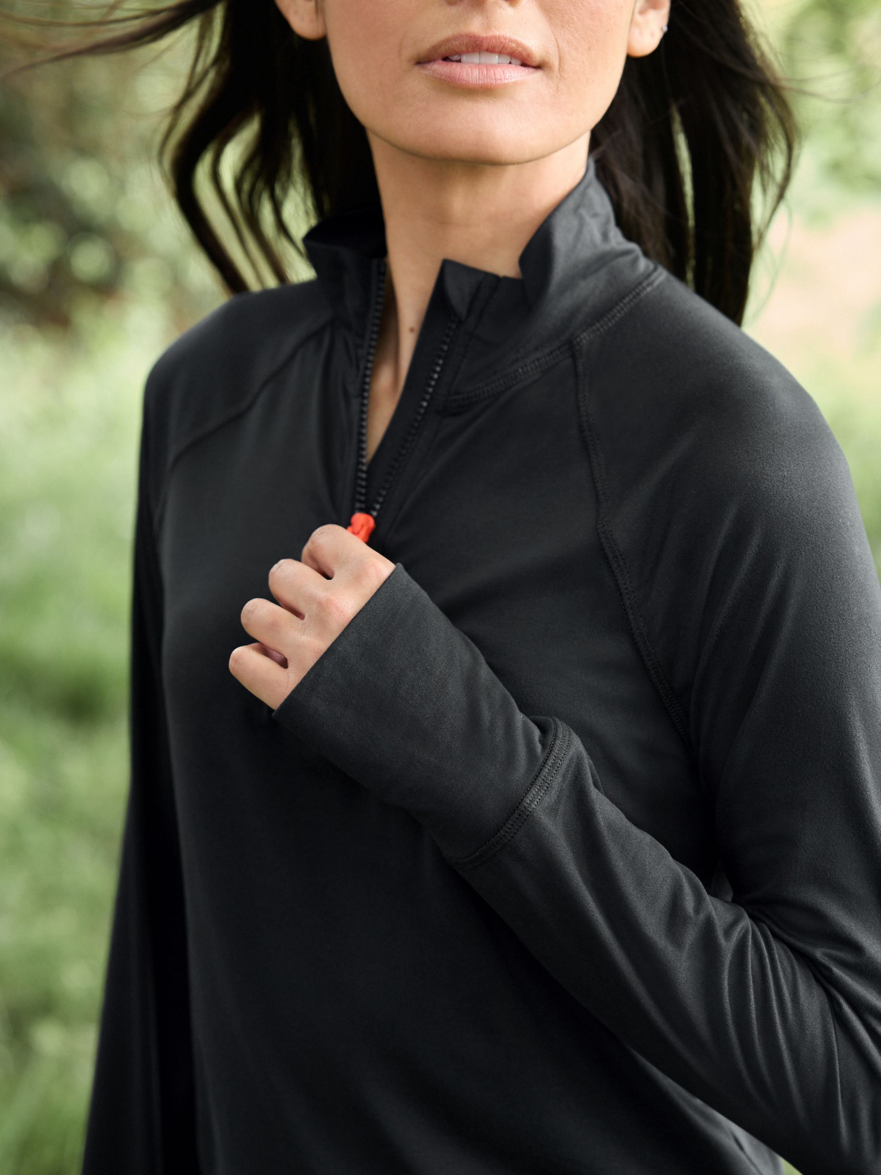 Buy Black Next Active Sports Long Sleeve Zip Neck Top from Next Luxembourg