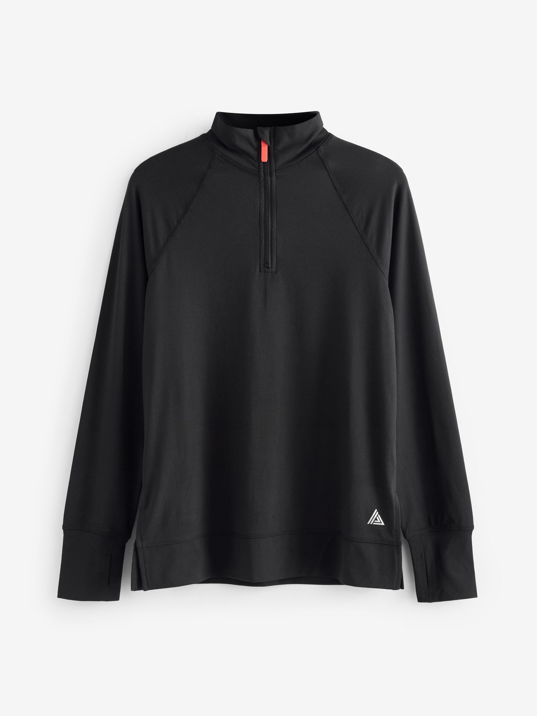Buy Black Next Active Sports Long Sleeve Zip Neck Top from Next Luxembourg