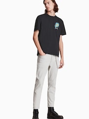 AllSaints Black High Five Short Sleeve Crew 100% Cotton T-Shirt - Image 3 of 6