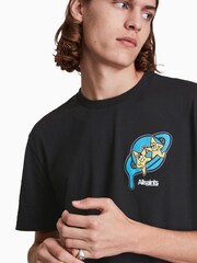 AllSaints Black High Five Short Sleeve Crew 100% Cotton T-Shirt - Image 4 of 6