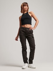 Schwarz - Schmale Cargohose aus Superdry-Baumwolle - Bild 3 von 6