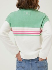 FatFace Green Colourblock Relaxed Airlie Sweatshirt - Image 2 of 6