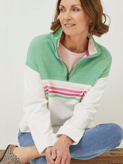 FatFace Green Colourblock Relaxed Airlie Sweatshirt - Image 4 of 6