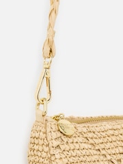 Oliver Bonas Natural Betty Cream Straw Weave Crossbody Sling Bag - Image 5 of 7