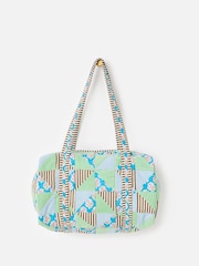 Oliver Bonas Green Emily Green & Blue Patchwork Corduroy Quilted Bag - Image 2 of 7