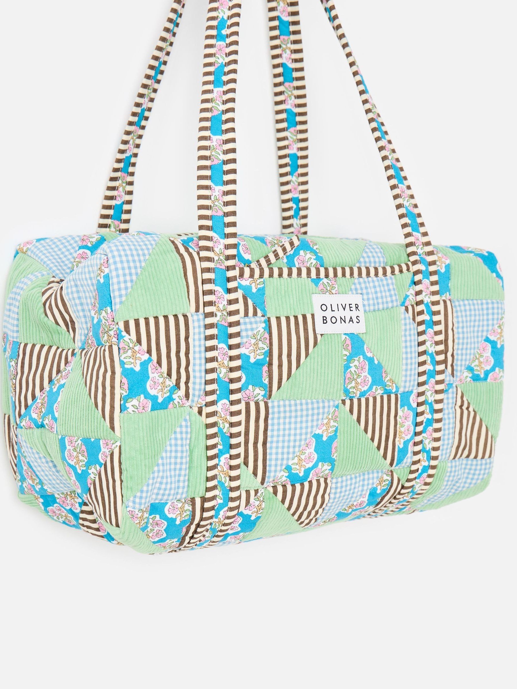 Buy Oliver Bonas Green Emily Patchwork Corduroy Cotton Quilted Bag
