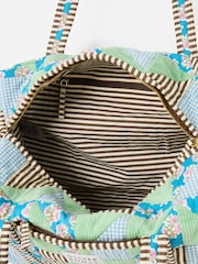 Oliver Bonas Green Emily Green & Blue Patchwork Corduroy Quilted Bag - Image 4 of 7