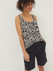 FatFace Black Flora Paint Stroke Vest - Image 1 of 4