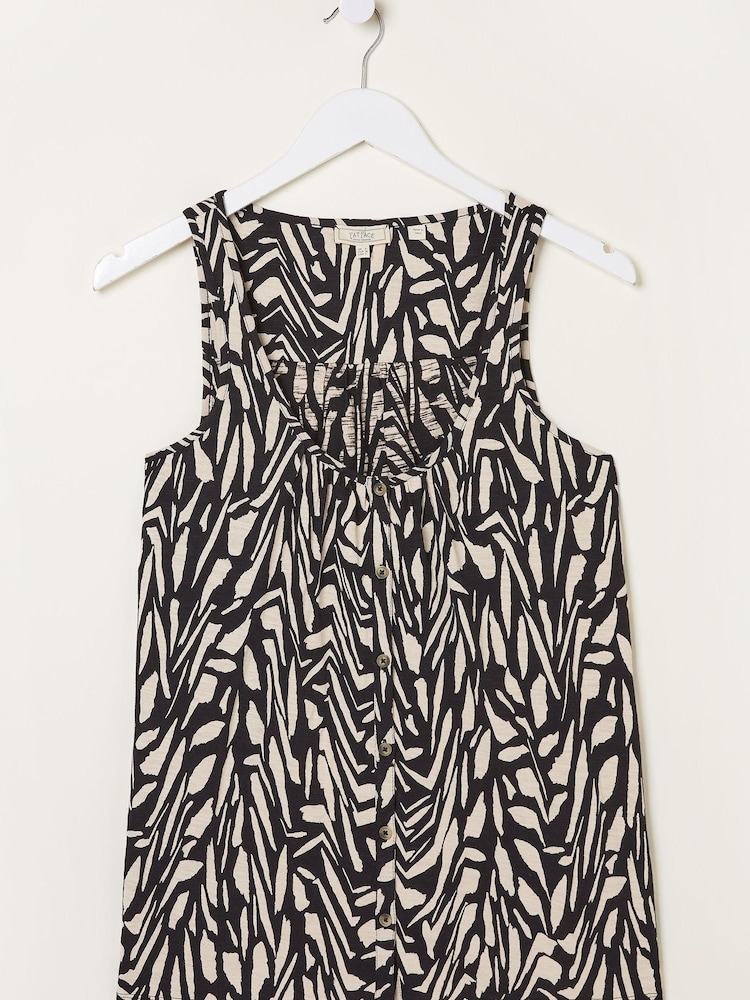 FatFace Black Flora Paint Stroke Vest - Image 4 of 4