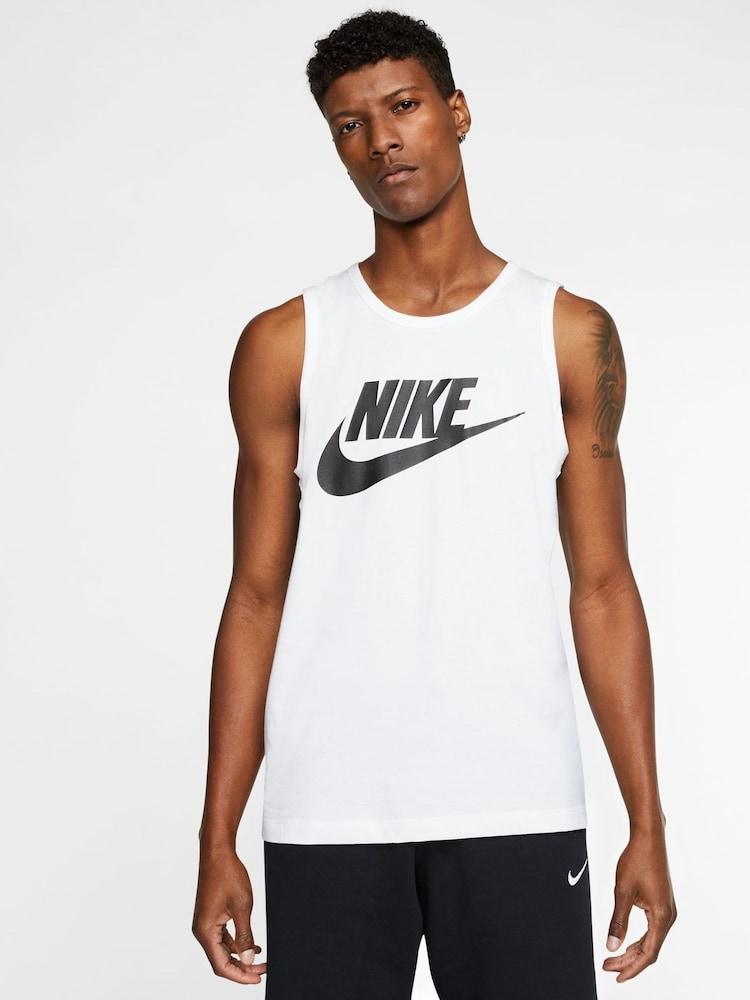 Nike White 100% Cotton Sportswear Vest - Image 1 of 10