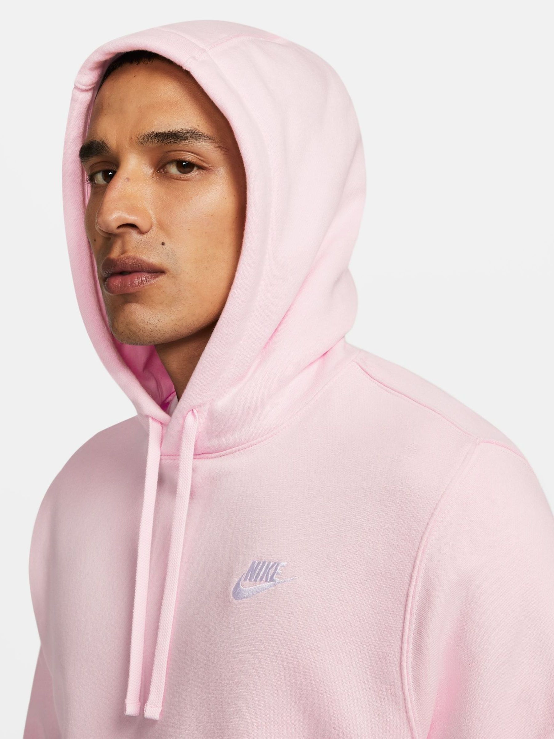 Buy Nike Pink Foam Club Pullover Hoodie from Next Luxembourg