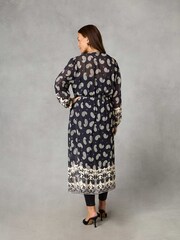 Live Unlimited Black Petite Border Paisley Print Longline Kimono - Image 2 of 5