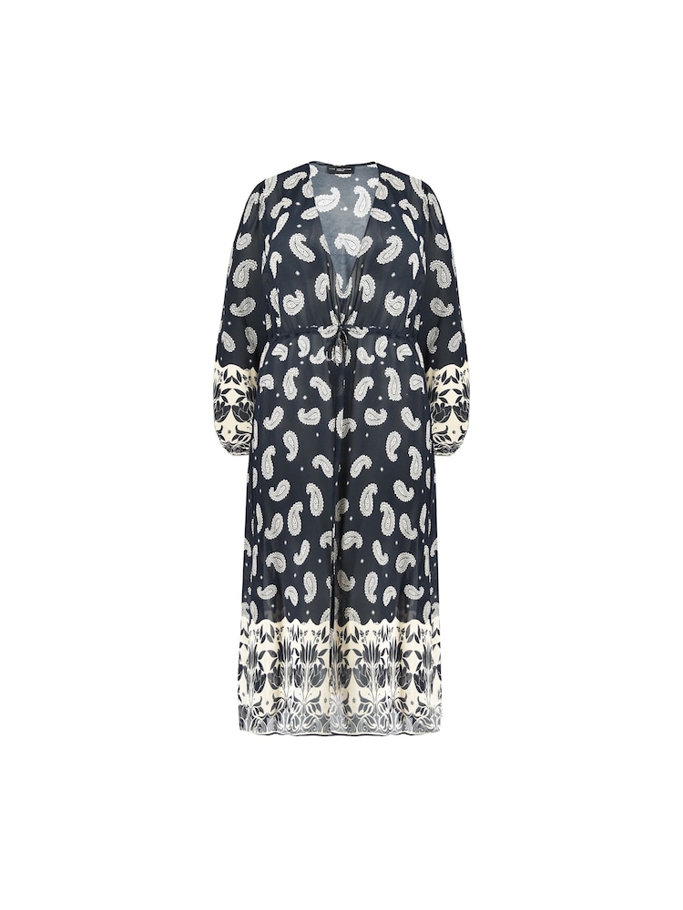 Live Unlimited Black Petite Border Paisley Print Longline Kimono - Image 5 of 5