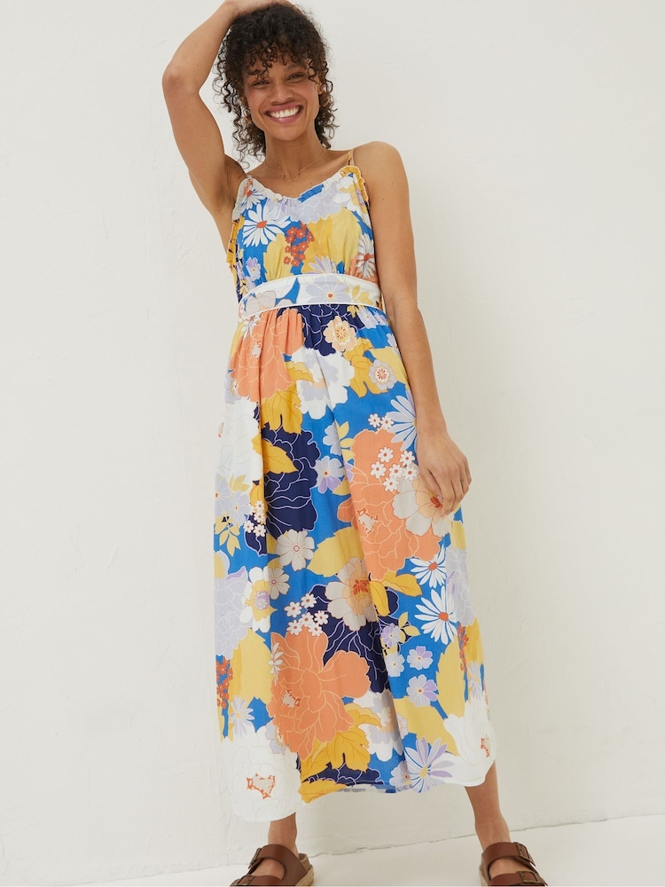 FatFace Blue Jayden Coastal Midi Dress - Image 1 of 6