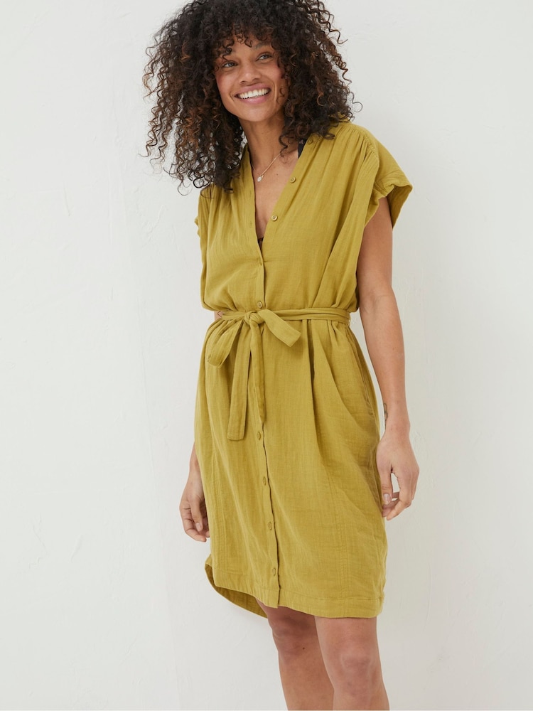 FatFace Green Finley Shirt Dress - Image 1 of 6