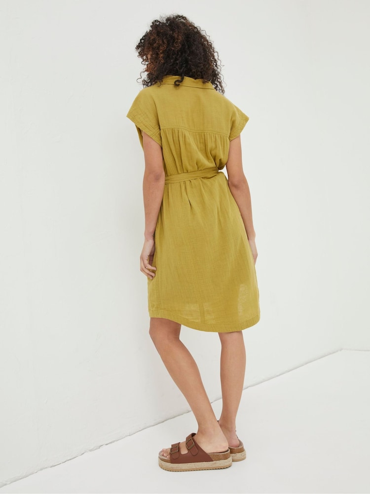 FatFace Green Finley Shirt Dress - Image 2 of 6